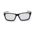 View of the clear lenses of a pair of JOOLA RJX Enhance glasses, matte black.