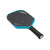 White background image, product image of the JOOLA Ben Johns 16mm Perseus 3S pickleball paddle. Black handle, black paddle face with a turquoise and black edge guard.