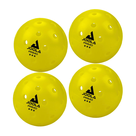 White background image: Four pack of JOOLA Promo Pickleball Balls.