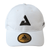 White Background Image: Straight ahead view of the white JOOLA trinity hat. #White