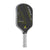 White Background Image: Ben Johns Hyperion C2 Pickleball paddle. Black surface with yellow lines and Ben Johns' signature. Grey handle and grey edge guard with white JOOLA logo.