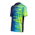 White Background Image: Angled view of the JOOLA Synchro shirt in navy blue and lime. #Navy/Lime