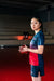 JOOLA Table Tennis pro Lily Zhang posing with JOOLA table tennis racket.