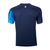 White Background Image: The back side of the JOOLA Synchro shirt in navy and blue. #Navy/Blue