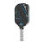 White Background Image: Simone Jardim Hyperion C2 Pickleball paddle. Black surface with blue lines and Simone Jardim's signature. Grey handle and grey edge guard with white JOOLA logo.