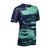 White Background Image: Angled view of the Navy and green JOOLA Syntax Shirt. #Navy/Green