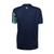 White Background Image: Back side of the Navy and green JOOLA Syntax Shirt. #Navy/Green