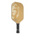 White background image of the JOOLA Magnus CAS 14mm Pickleball Paddle. Straight on view of the lion image on the paddle face. Gold and black.